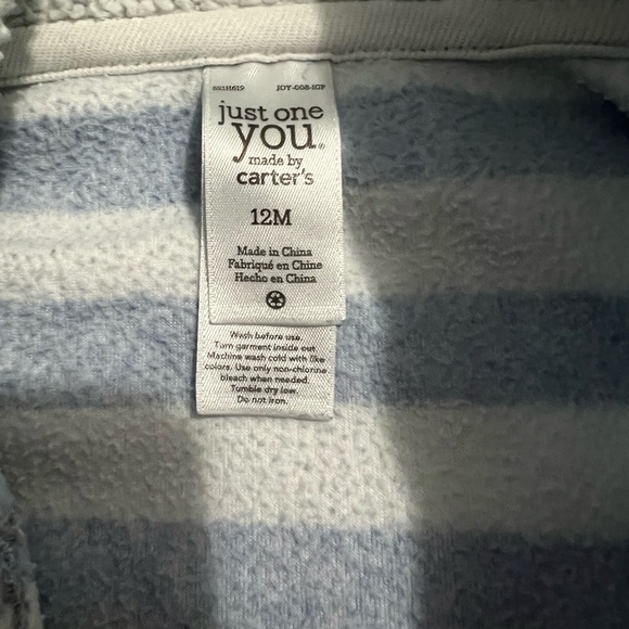Carter’s Just on you Baby boy set of 2 piece Hoodie and Pant Size 12 Months - Picture 5 of 9